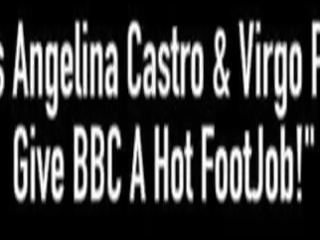 Παχουλές angelina castro & virgo peridot δίνουν bbc ένα απίστευτος footjob&excl;