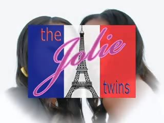 Skvostné identický lezbické twin sestry, tmavé francúzske dvojičky.
