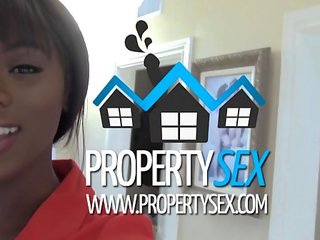 Propertysex - bedårande svart verklig estate ombud blandras kön film med buyer